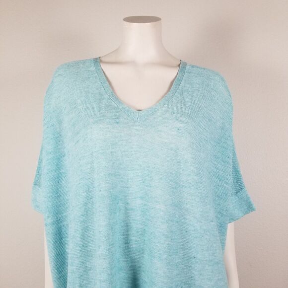 Eileen Fisher Light Blue Lagenlook Organic Linen Melange Pullover Tunic Size S/M - Picture 3 of 15